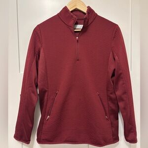 Callaway Women's Maroon Ribbed Zip-Up Sweater